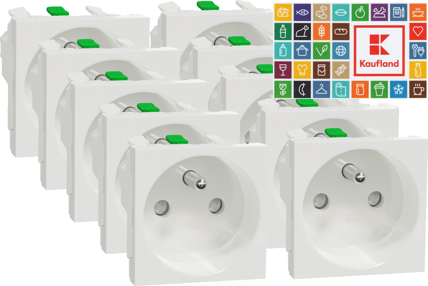Sada zásuvek 230 V jednonásobných Schneider Unica Nová 10 ks/bal. bílá