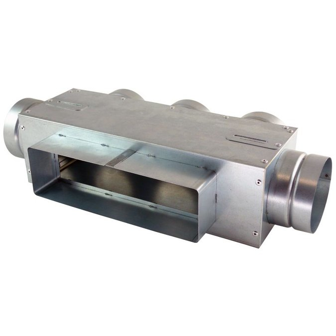 Box rozdělovací rohový Regulus (1+3+1)×DN 75 - 60×200 mm REGULUS