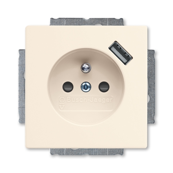 Zásuvka 230 V s USB jednonásobná ABB Future