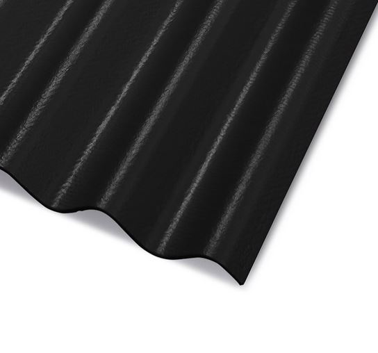 Krytina vláknocementová vlnitá Cembrit Vltava A5 2500×918 mm černá CEMBRIT
