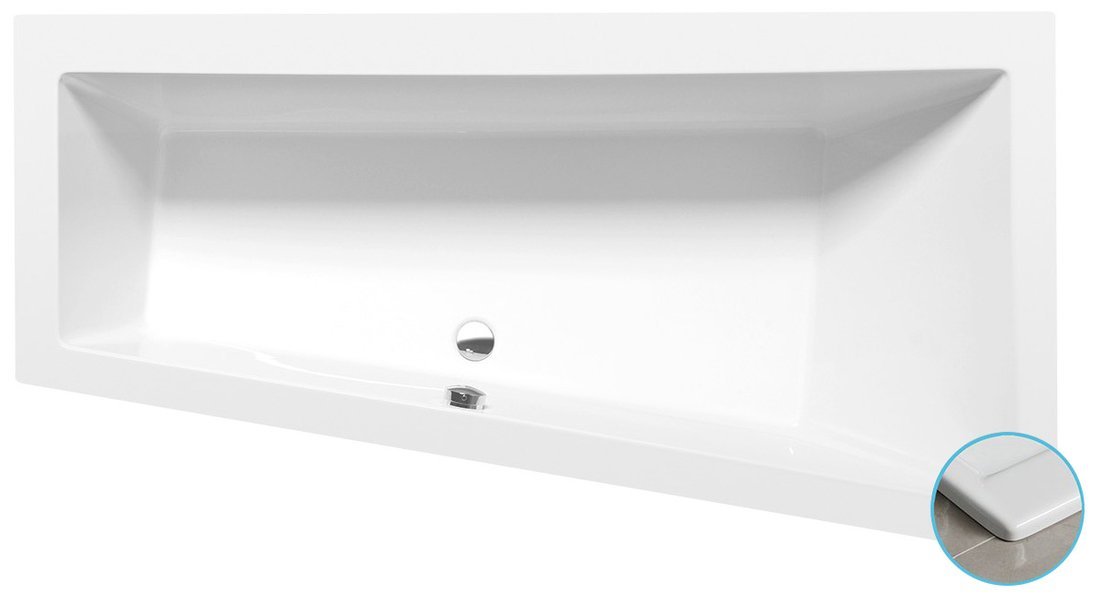 Vana akrylátová Polysan Andra R Slim 180×90 cm pravá POLYSAN