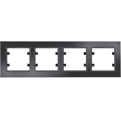 Rámeček Hager Lumina Passion čtyřnásobný horizontální černé sklo HAGER