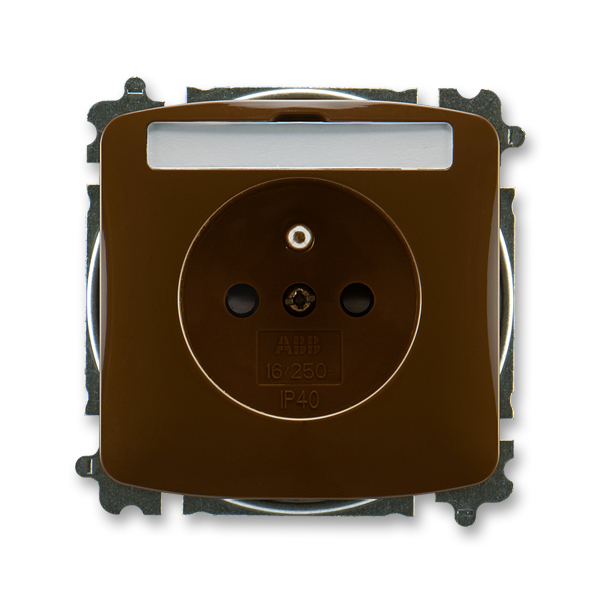 Zásuvka 230 V jednonásobná ABB Tango IP 40 popisové pole hnědá ABB