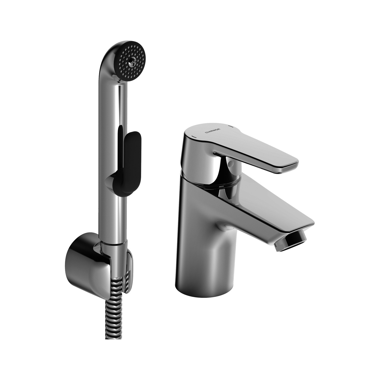 Baterie umyvadlová stojánková Hansa POLO 51462293 s bidetovou sprškou chrom HANSA