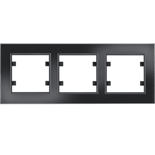 Rámeček Hager Lumina Passion trojnásobný horizontální černé sklo HAGER