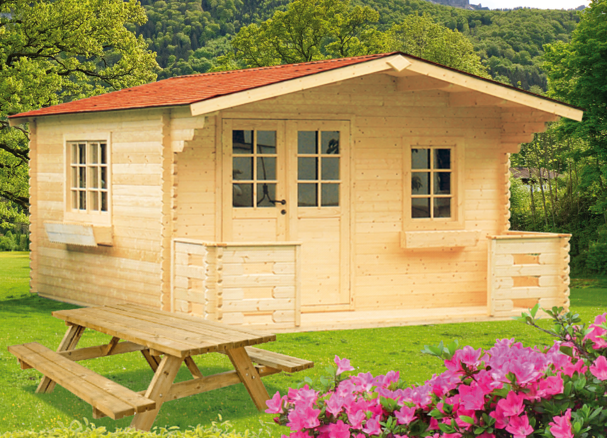 Chatka zahradní Erika s terasou 40 mm BPP s.r.o.