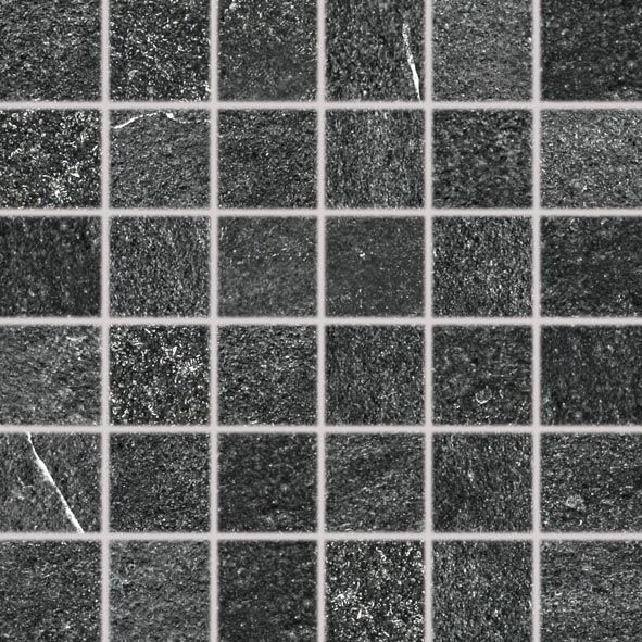 Mozaika Rako Quarzit 5×5 cm (set 30×30 cm) černá DDM06739 RAKO