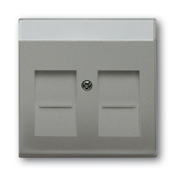 Kryt zásuvka datová dvojnásobná s popisovým polem ABB Solo metalická šedá ABB