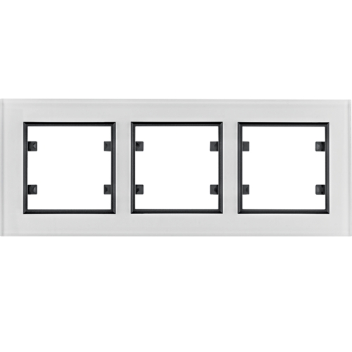 Rámeček Hager Lumina Passion trojnásobný horizontální bílé sklo HAGER