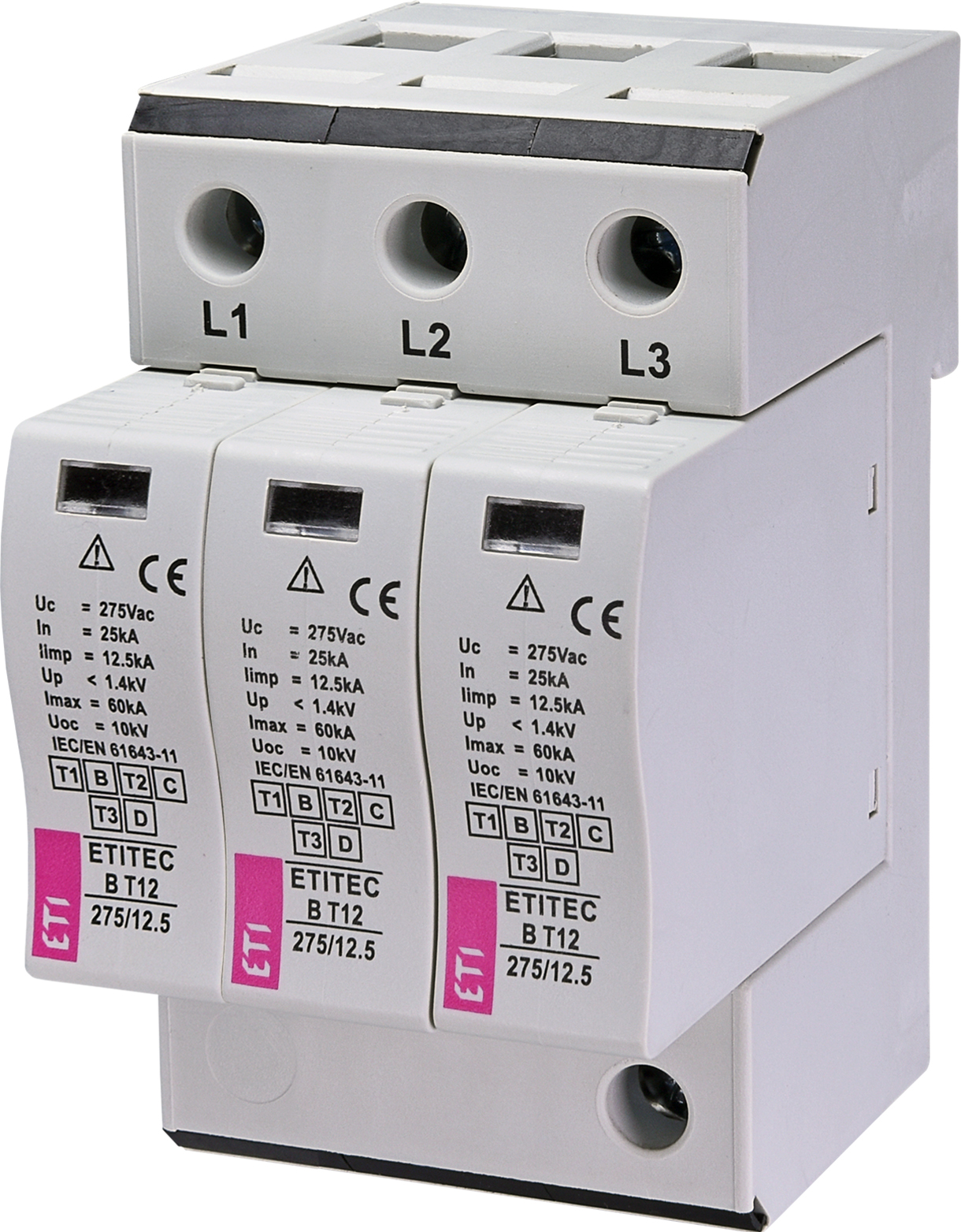 Svodič přepětí T1+T2 ETI ETITEC B T12 275/12