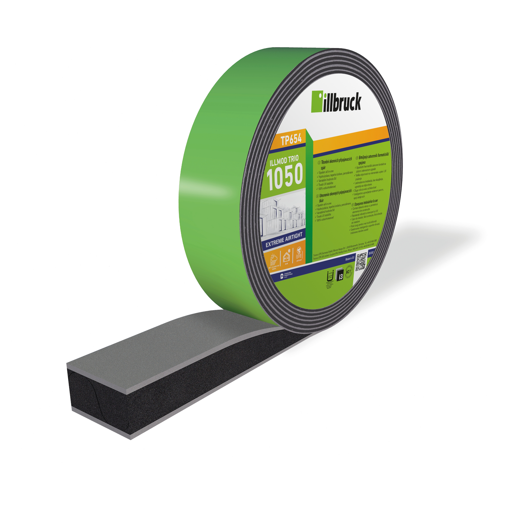 Páska okenní předstlačená Illbruck TP654 illmond Trio+ 58 mm × 11