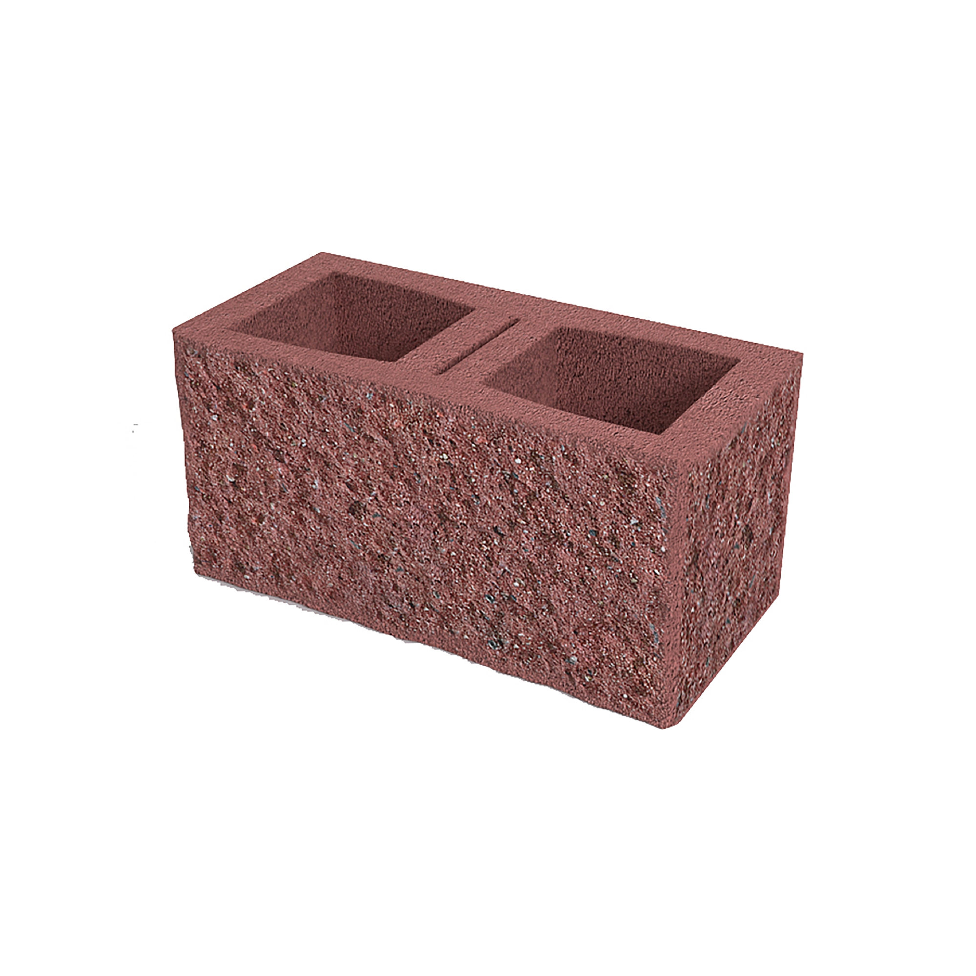 Tvárnice plotová štípaná DITON E s fazetou červená 190×385×190 mm DITON