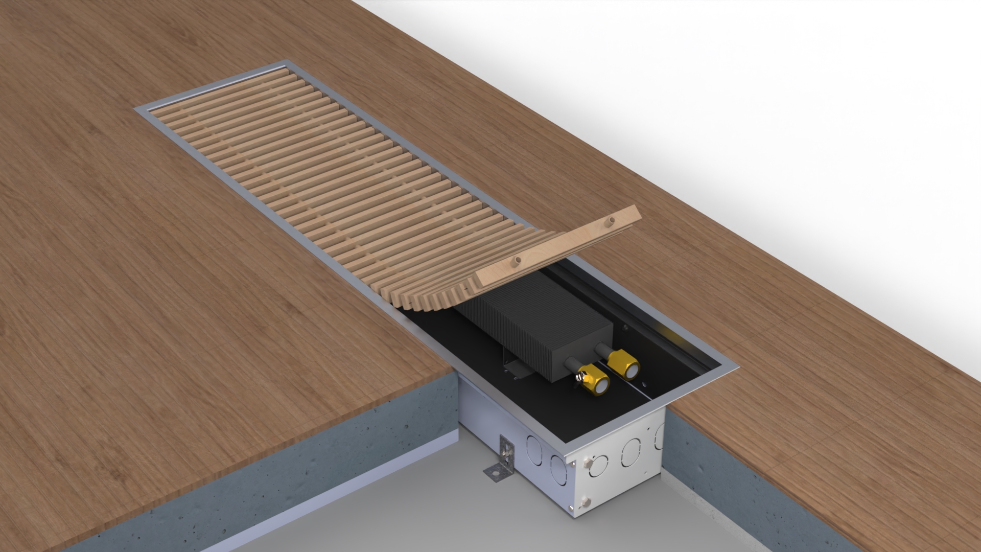 Konvektor podlahový Boki InFloor FMS 250×1800×90 mm bez ventilátoru BOKI