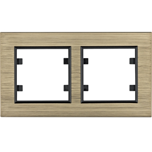 Rámeček Hager Lumina Passion dvojnásobný horizontální hliníková mosaz HAGER