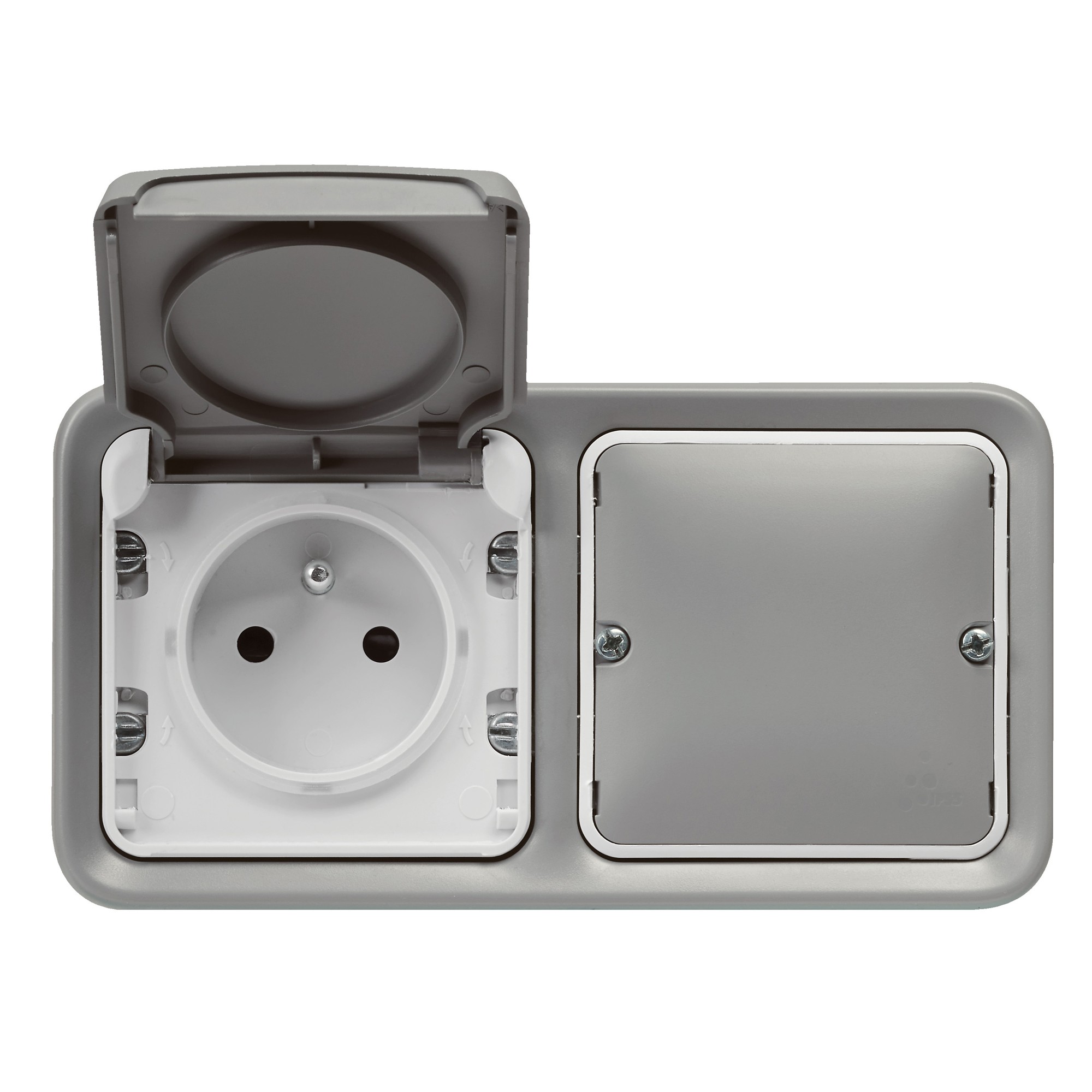 Zásuvka spínaná jednonásobná NETATMO Plexo IP55 šedá Legrand