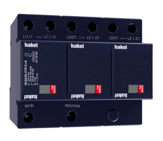 Svodič přepětí T1+T2 Hakel HLSA25-275/3+0 HAKEL
