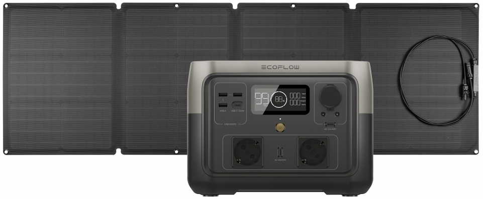 Elektrocentrála AKU EcoFlow River 2 Max + solár. panel 110 W EcoFlow