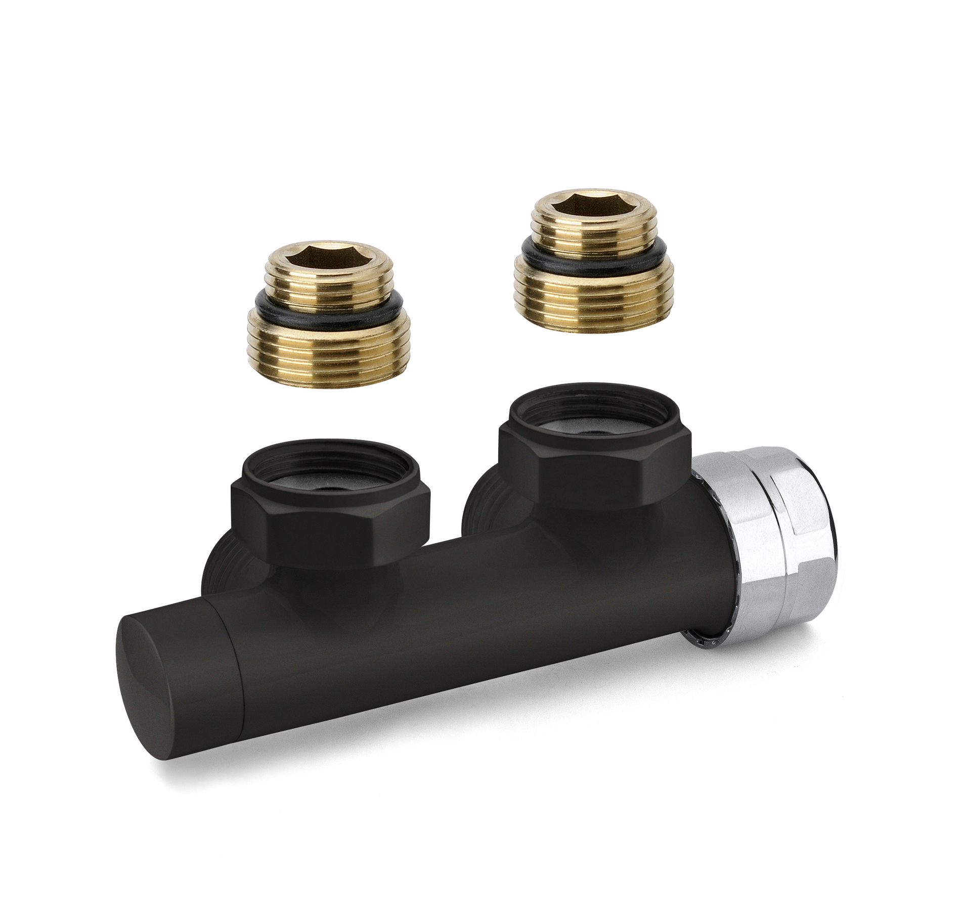 H ventil termostatický 1/2"×3/4" EK matný černý rohový