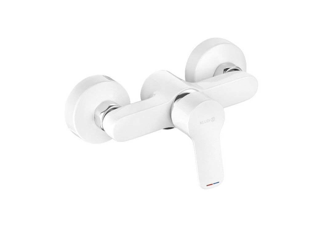 Baterie sprchová nástěnná Kludi PURE&EASY 378419165 150 mm bílá/chrom KLUDI