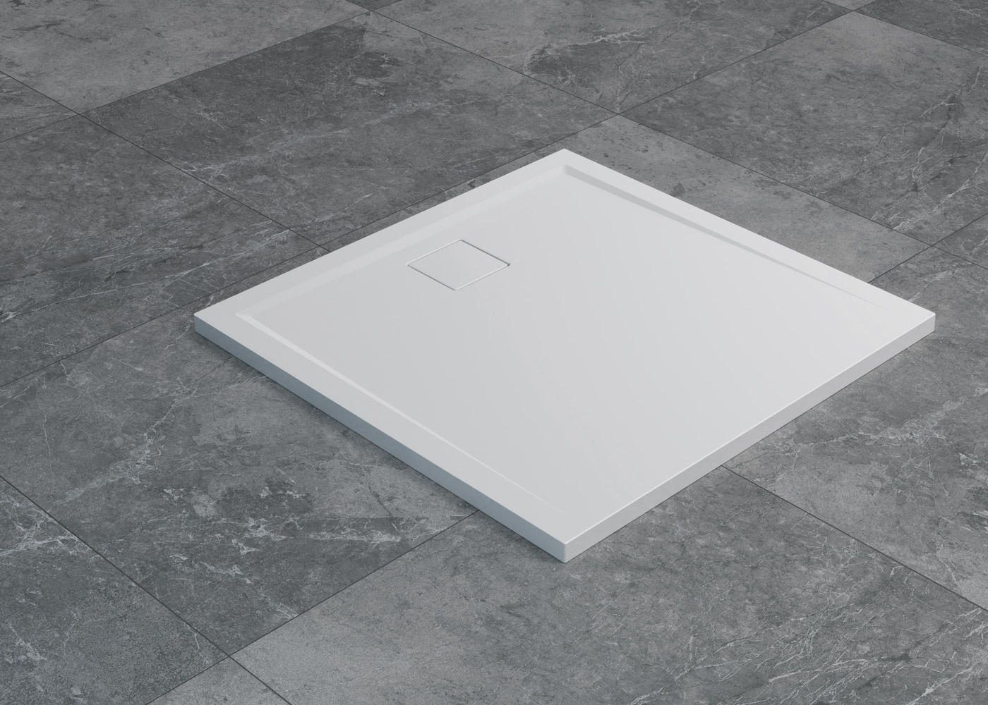 Vanička sprchová SanSwiss Livada 1000×1000×37 mm litý mramor SANSWISS