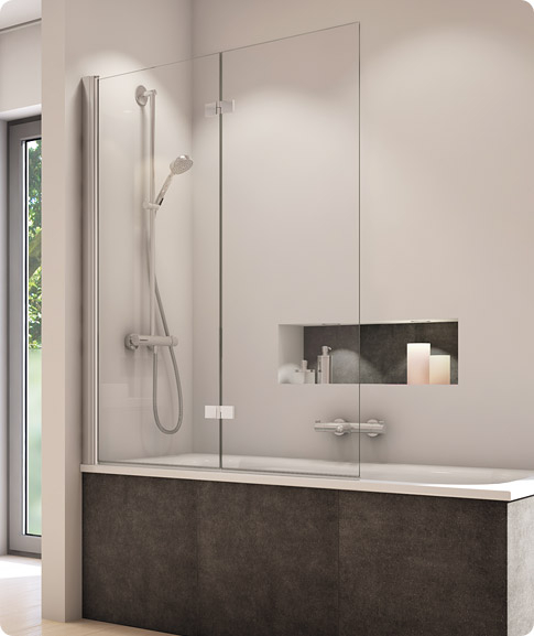 Zástěna vanová SanSwiss SOLB2 1200 pravá aluchrom čiré SANSWISS