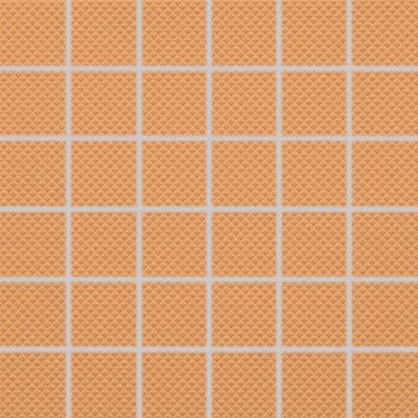 Mozaika Rako Color Two 5×5 cm (set 30×30 cm) světle oranžová matná GRS05650 RAKO