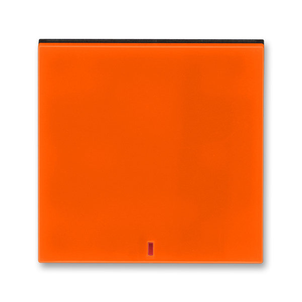 Kryt spínač jednoduchý s červeným průzorem ABB Levit oranžová