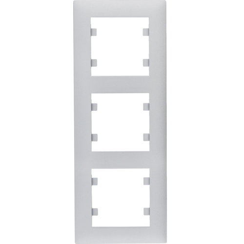 Rámeček Hager Lumina Intense trojnásobný vertikální stříbrný mat HAGER