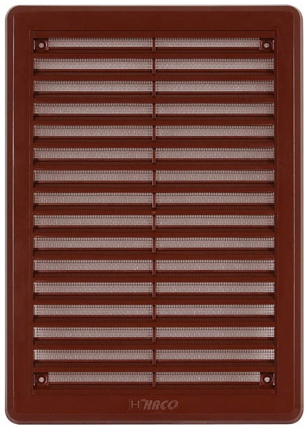 Mřížka větrací se sítí a krytkou HACO VM K 175×250 mm hnědá HACO