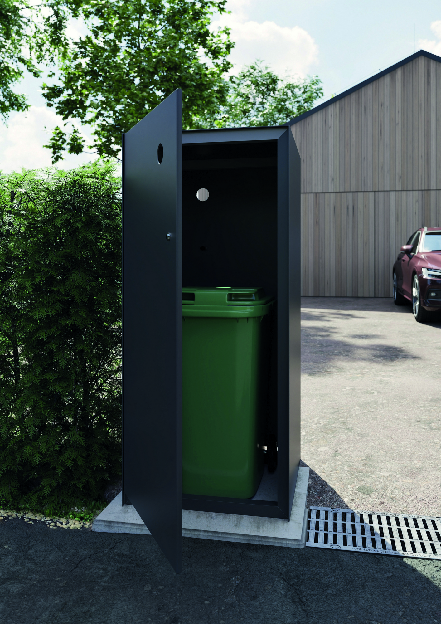 Kryt na popelnici JAP Liberty Cleanny 950×1560 mm / 240 l RAL 7016