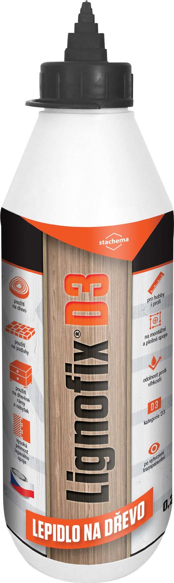 Lepidlo disperzní na dřevo Lignofix D3 250 g Stachema