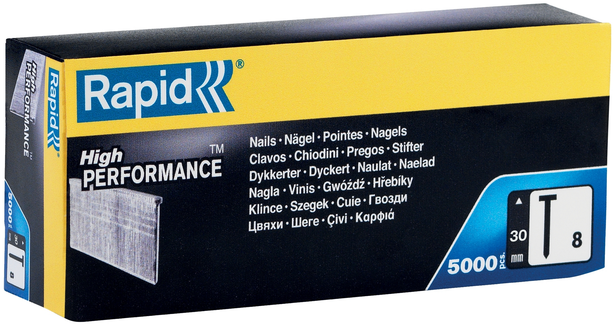 Hřebíky ocelové Rapid High Performance 8×30 mm 5 000 ks RAPID