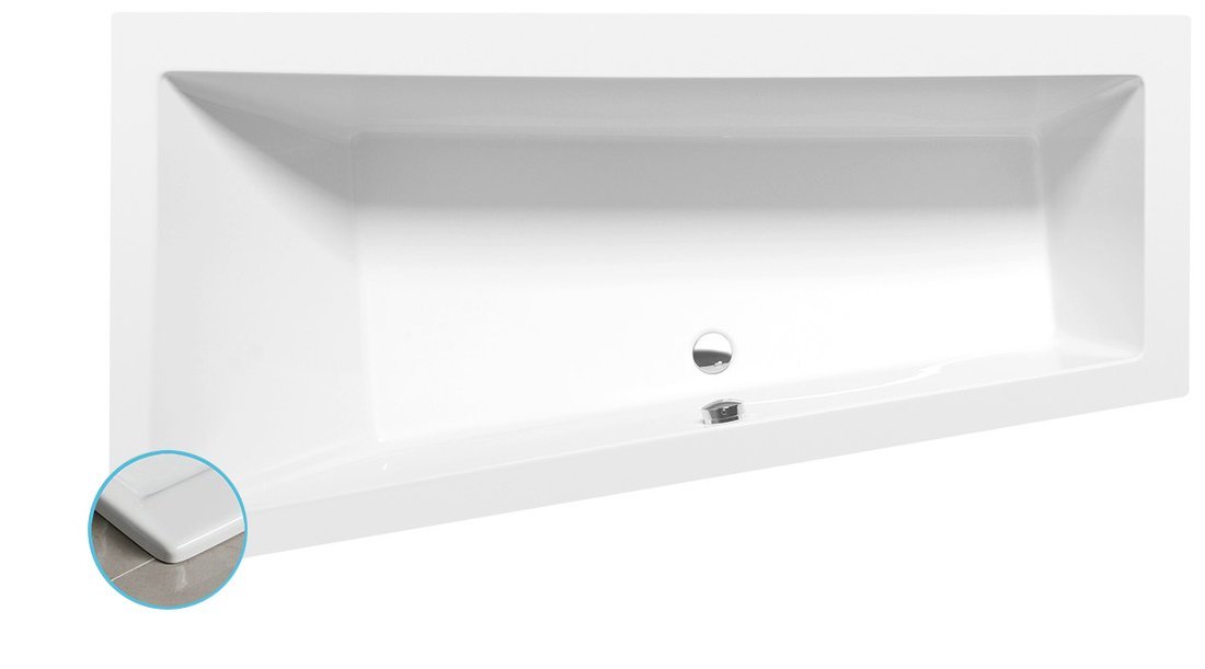 Vana akrylátová Polysan Andra L Slim 170×90 cm levá POLYSAN