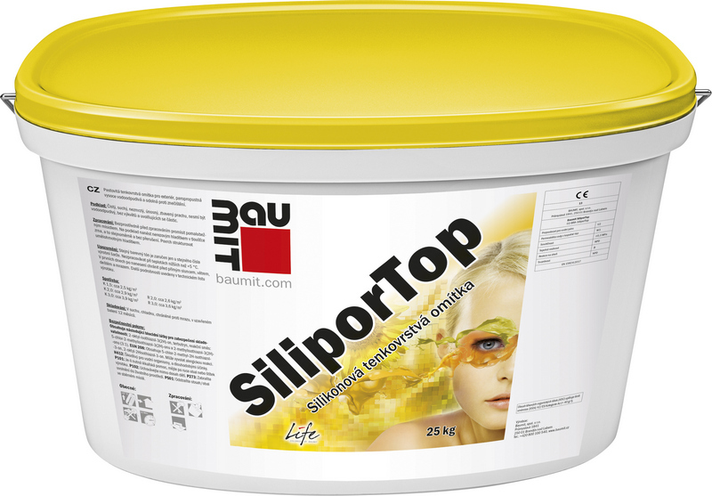 Omítka silikonová Baumit SiliporTop rýhovaná 3 mm 25 kg BAUMIT