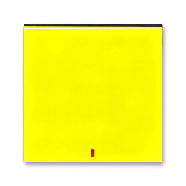 Kryt spínač jednoduchý s červeným průzorem ABB Levit žlutá