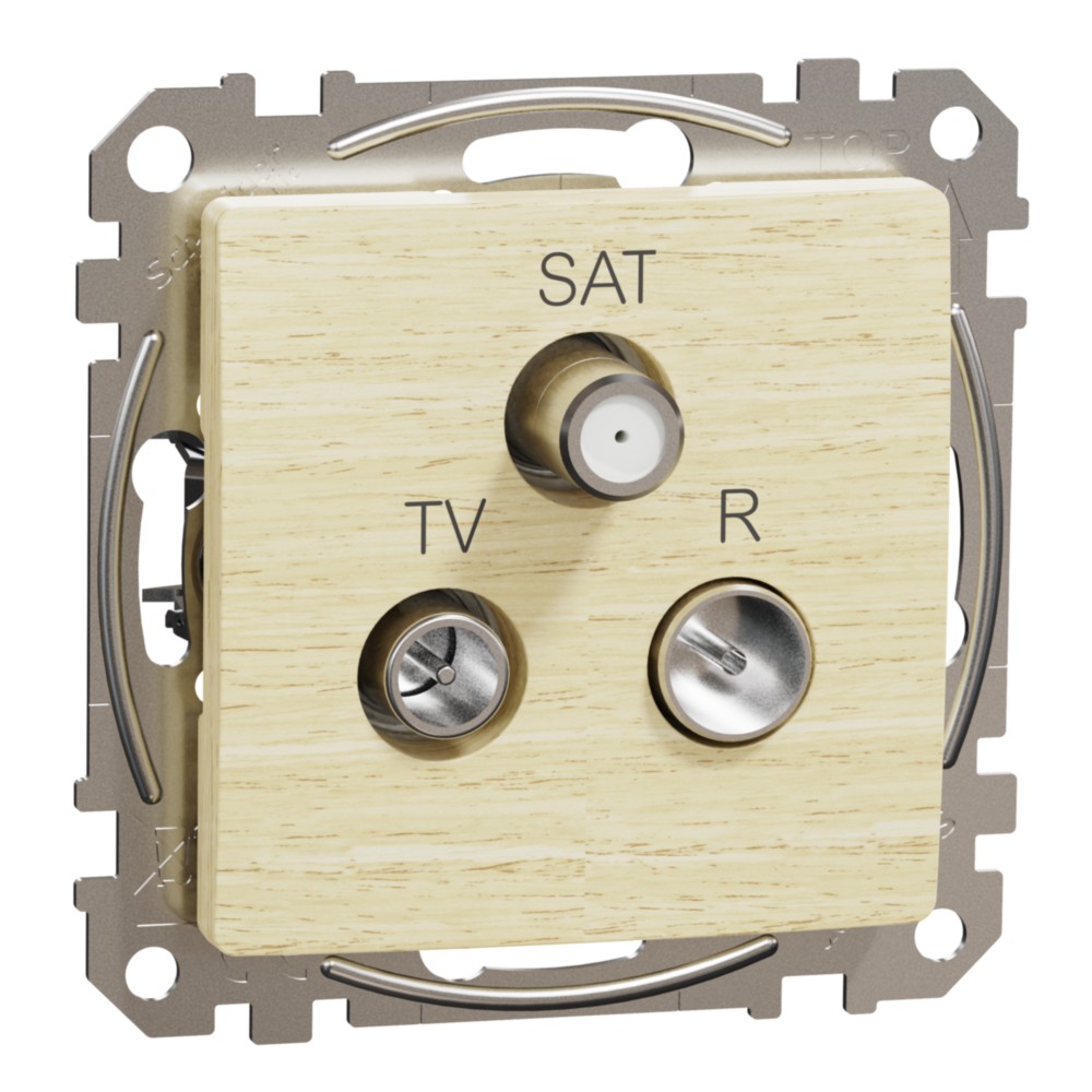 Zásuvka anténní koncová Schneider Sedna Design TV/R/SAT bříza