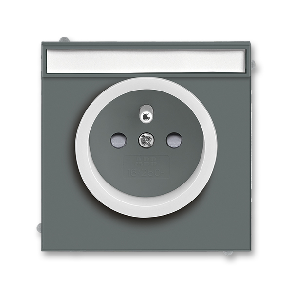 Zásuvka 230 V jednonásobná ABB Neo IP 40 popisové pole grafitová