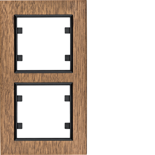 Rámeček Hager Lumina Passion dvojnásobný vertikální černý dub HAGER