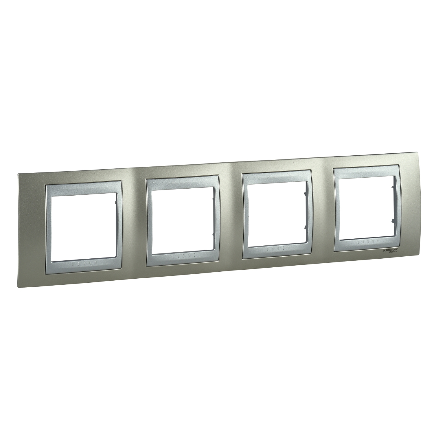 Rámeček Schneider Unica Top čtyřnásobný horizontální aluminium