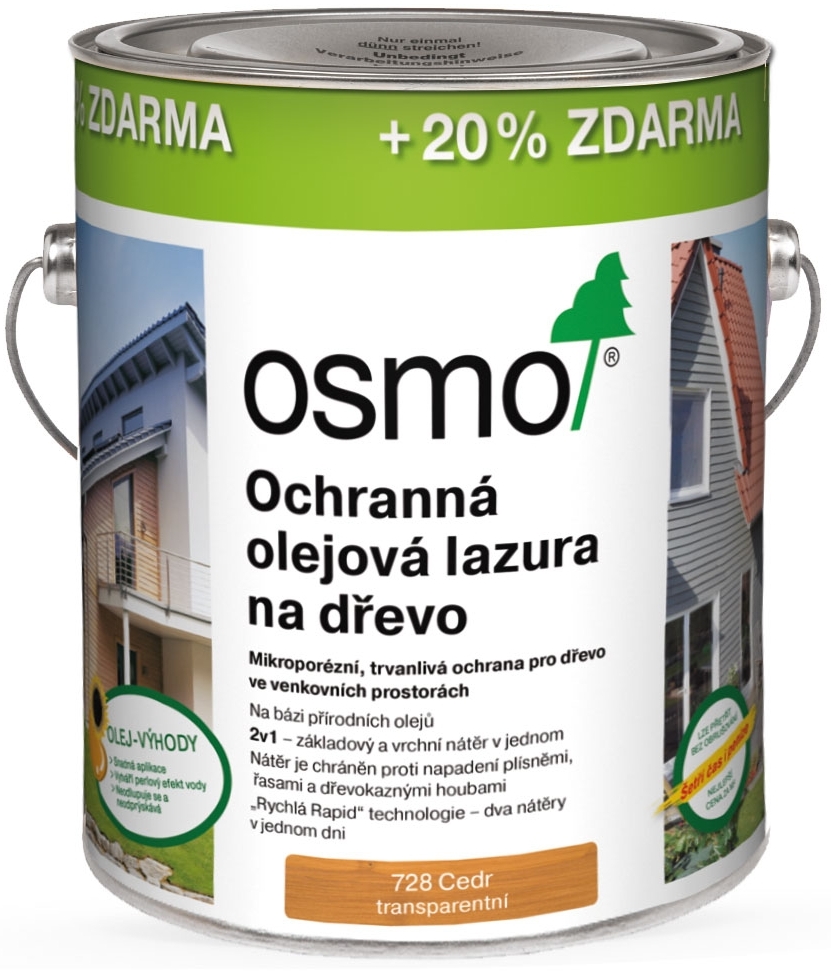 Lazura olejová ochranná Osmo 728 cedr