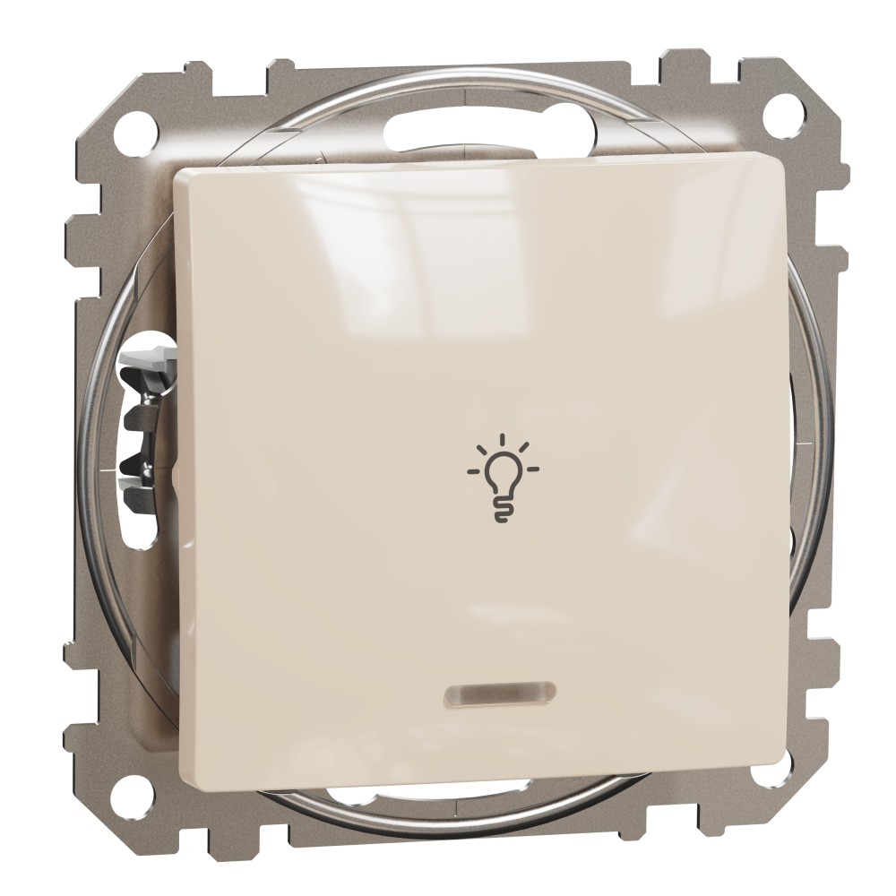 Tlačítko světlo řazení 1/0So Schneider Sedna Design béžová