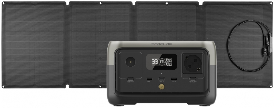 Elektrocentrála AKU EcoFlow River 2 + solární panel 110 W EcoFlow