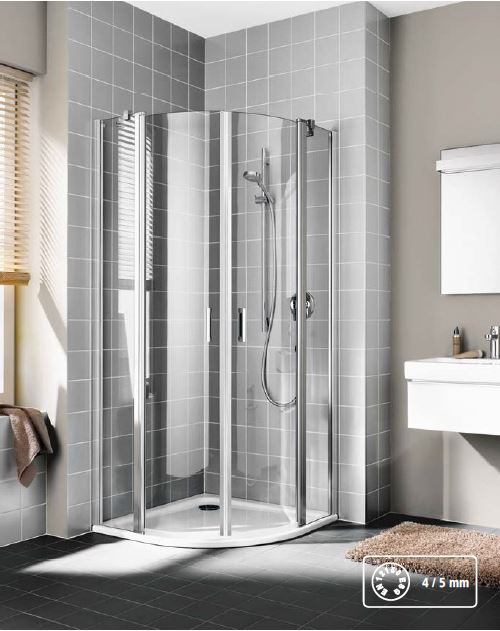 Kout sprchový Kermi CADA XS CKP55 1000×1000 mm stříbrná/čiré sklo R550 KERMI