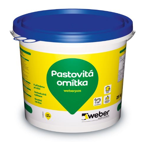 Omítka pastovitá weberpas silikát rýhovaná 2 mm SE2C 25 kg Weber