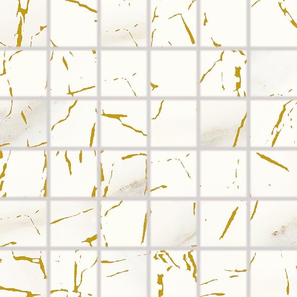 Mozaika Rako Cava 5×5 cm (set 30×30 cm) zlatá lesklá WDM05831