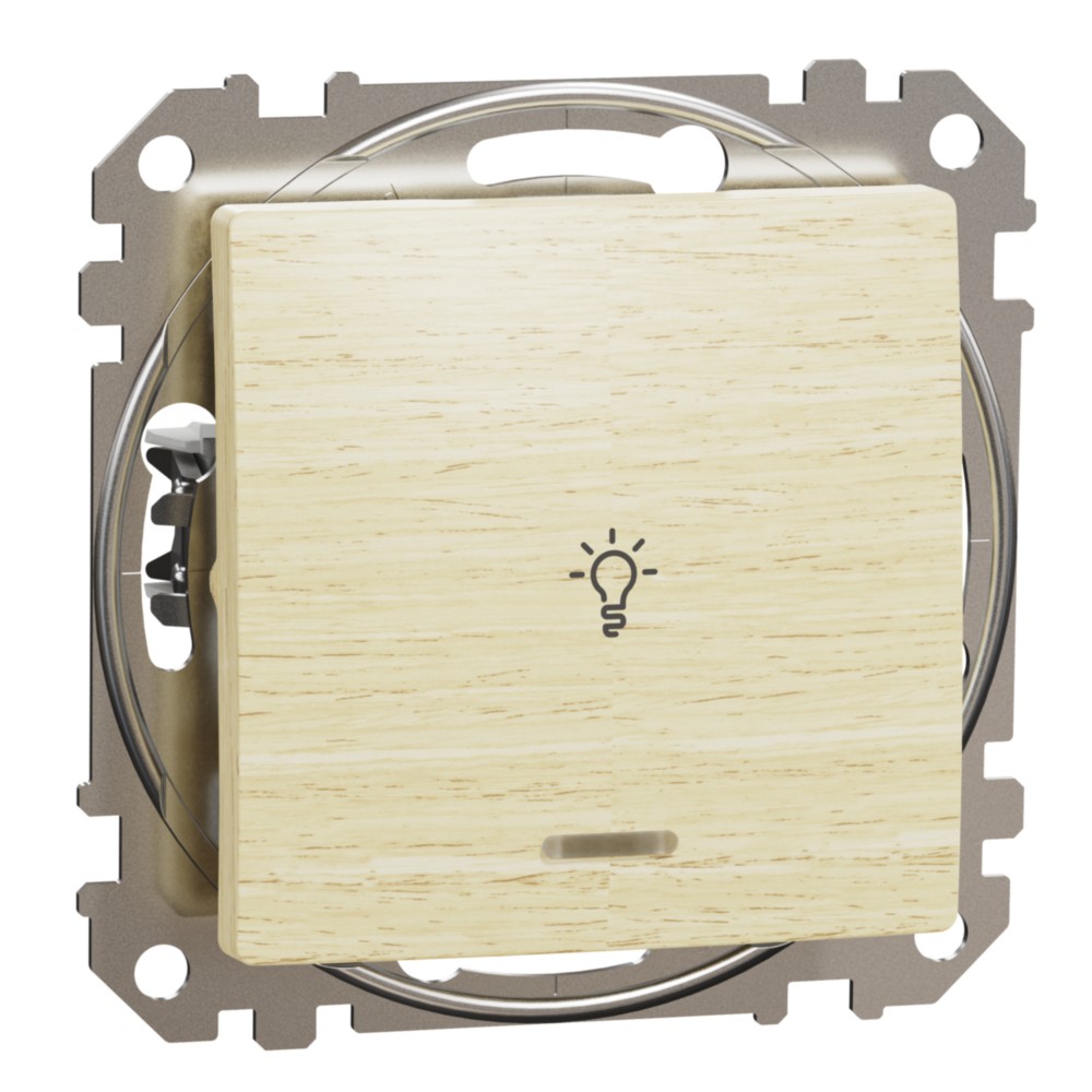 Tlačítko světlo řazení 1/0 Schneider Sedna Design bříza