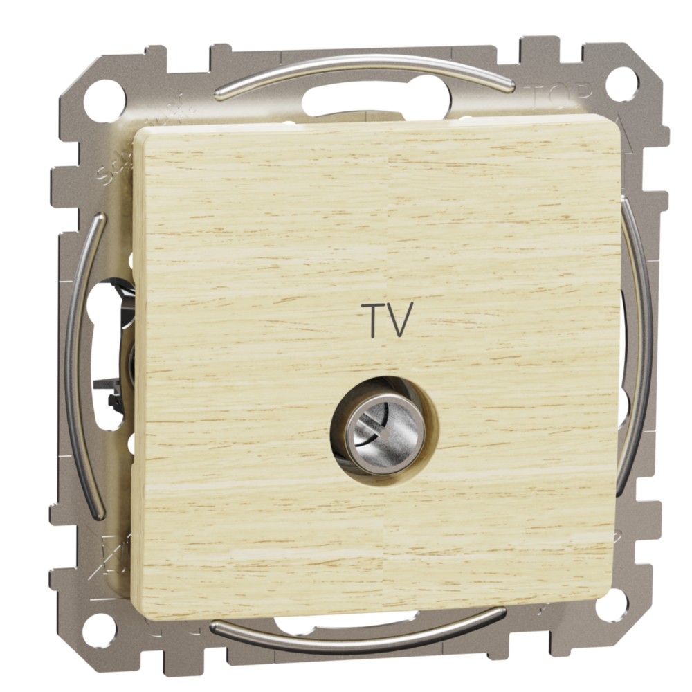 Zásuvka anténní koncová Schneider Sedna Design TV bříza