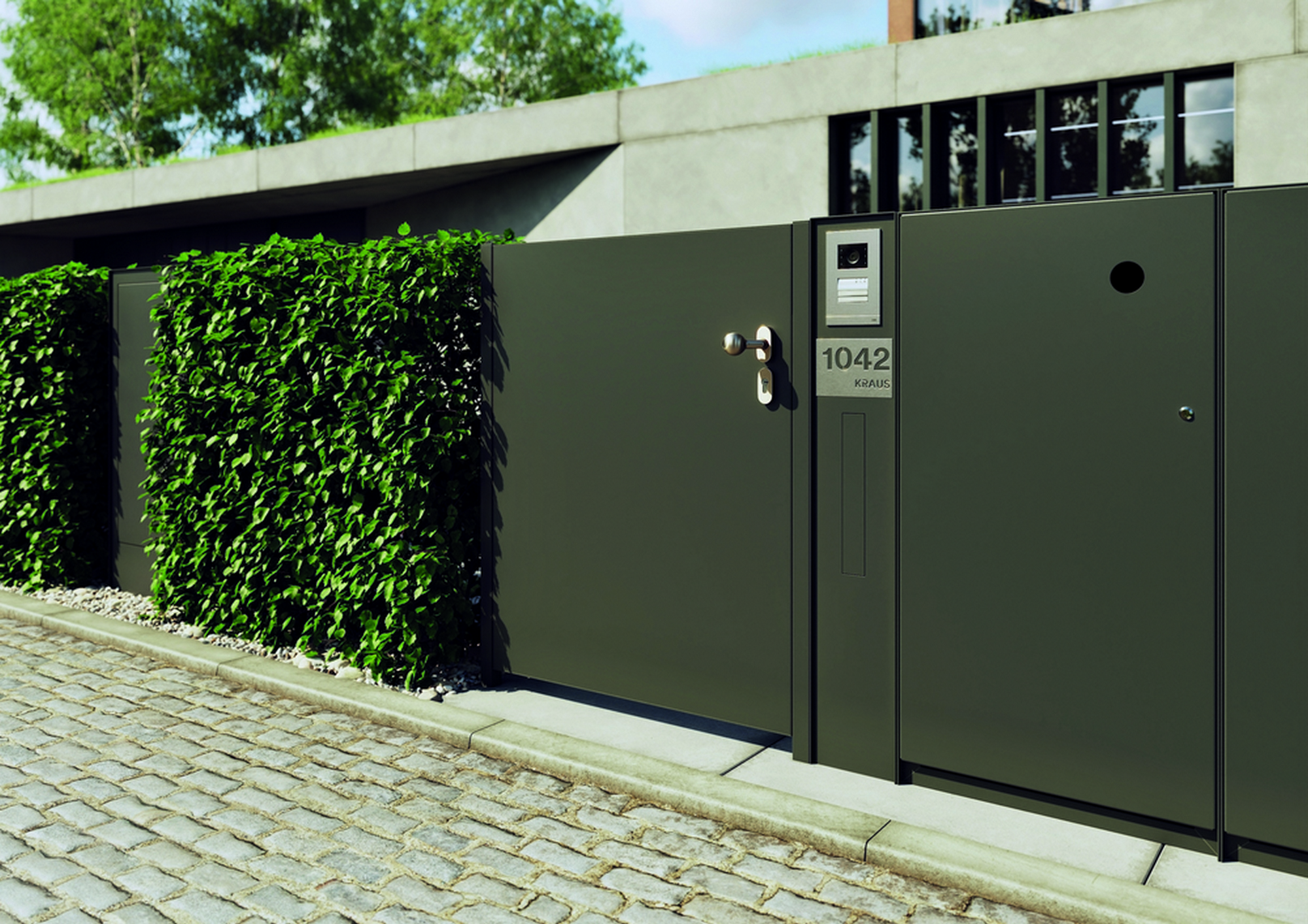 Schránka poštovní a zvonek JAP Liberty Ringie 200×400×1500 mm RAL 7016