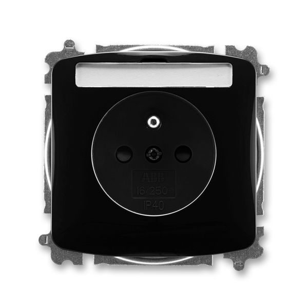 Zásuvka 230 V jednonásobná ABB Tango IP 40 popisové pole černá ABB