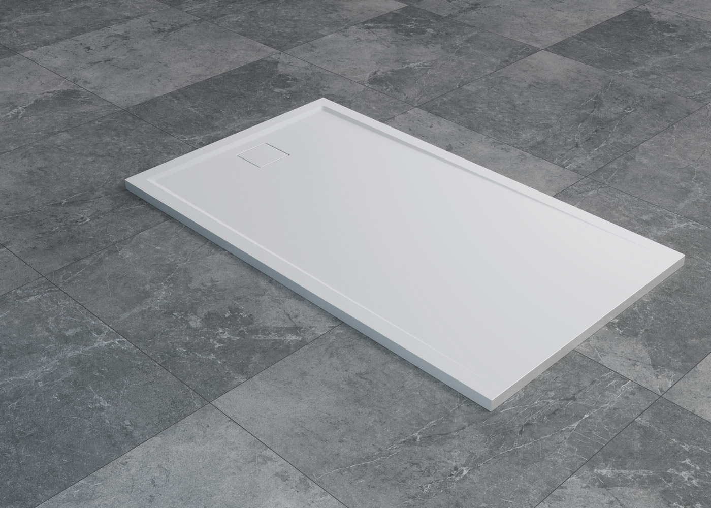 Vanička sprchová SanSwiss Livada 900×1000×35 mm litý mramor SANSWISS